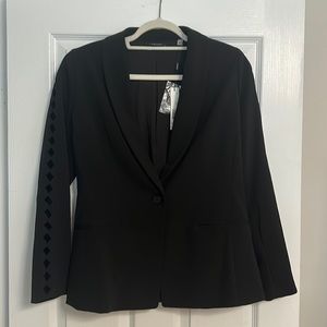 Black Tahari Blazer with sleeve detail. Size 8. New with Tags